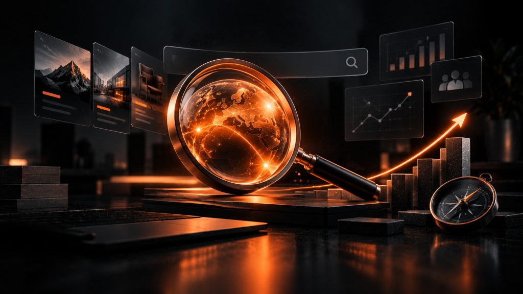 Lente di ingrandimento per ricercare le keyword